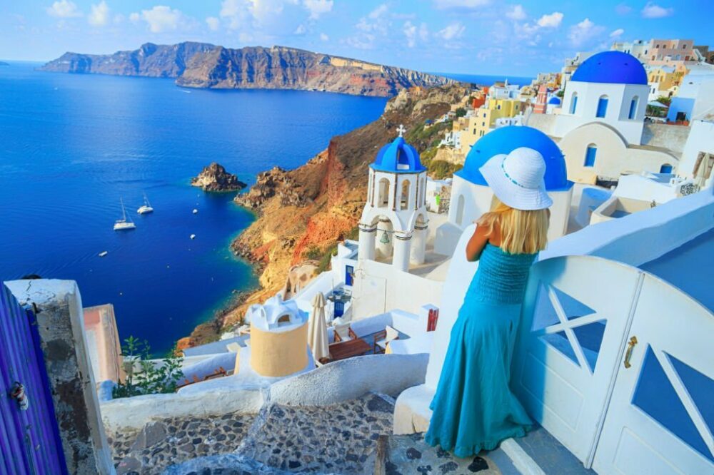 Santorini one of several stunning Greek islands is high on many travelers bucket lists.