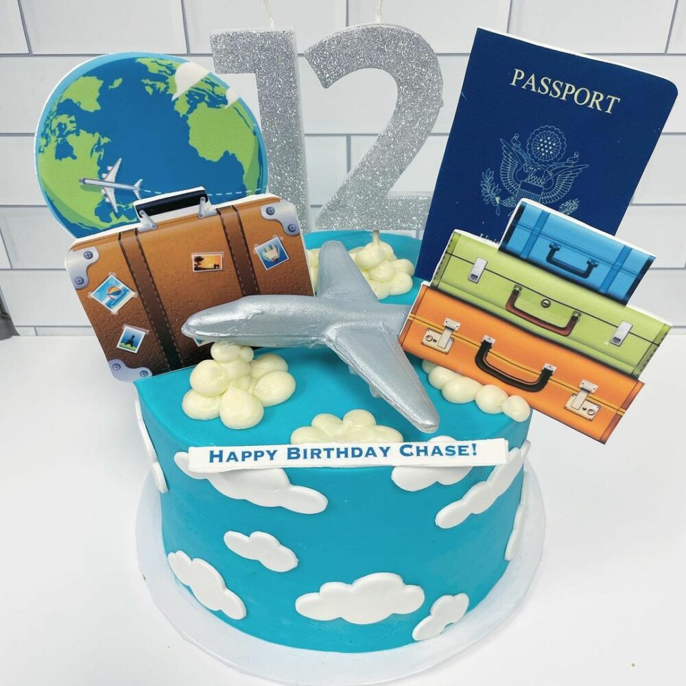 Send your loved ones on a new adventure or to celebrate a significant travel anniversaries this delicious cake.