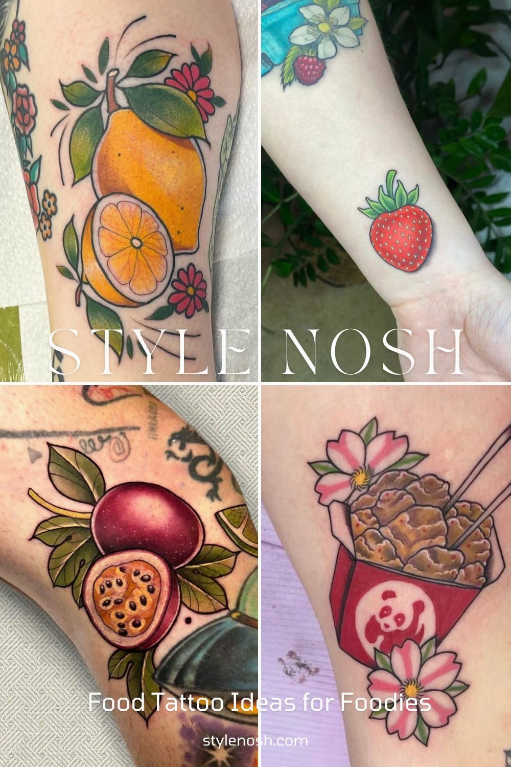 These food tattoos have a touch of color and would look great on your wrist