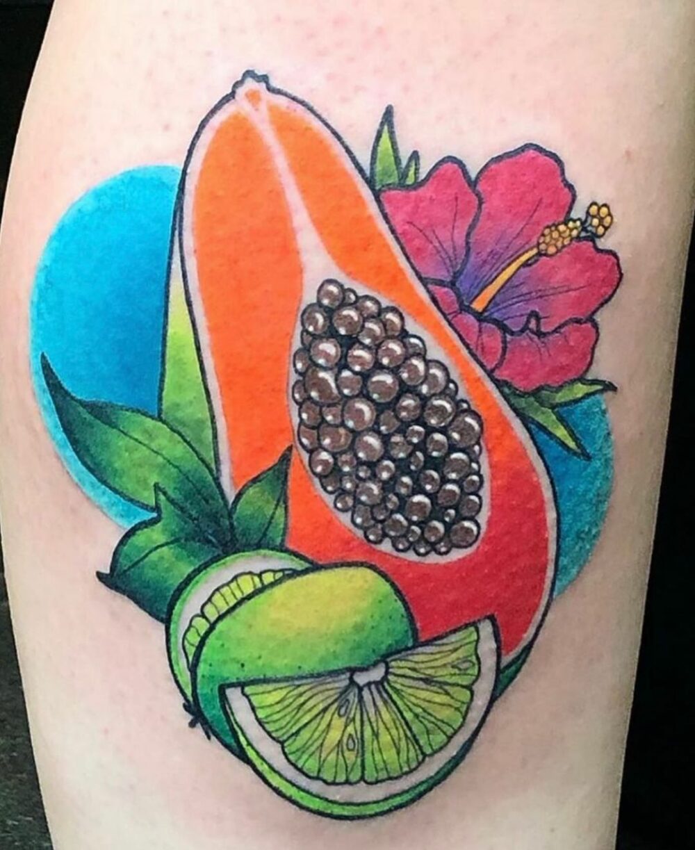 These papaya lemon food tattoos are a way of life that is more mindful of ones health.