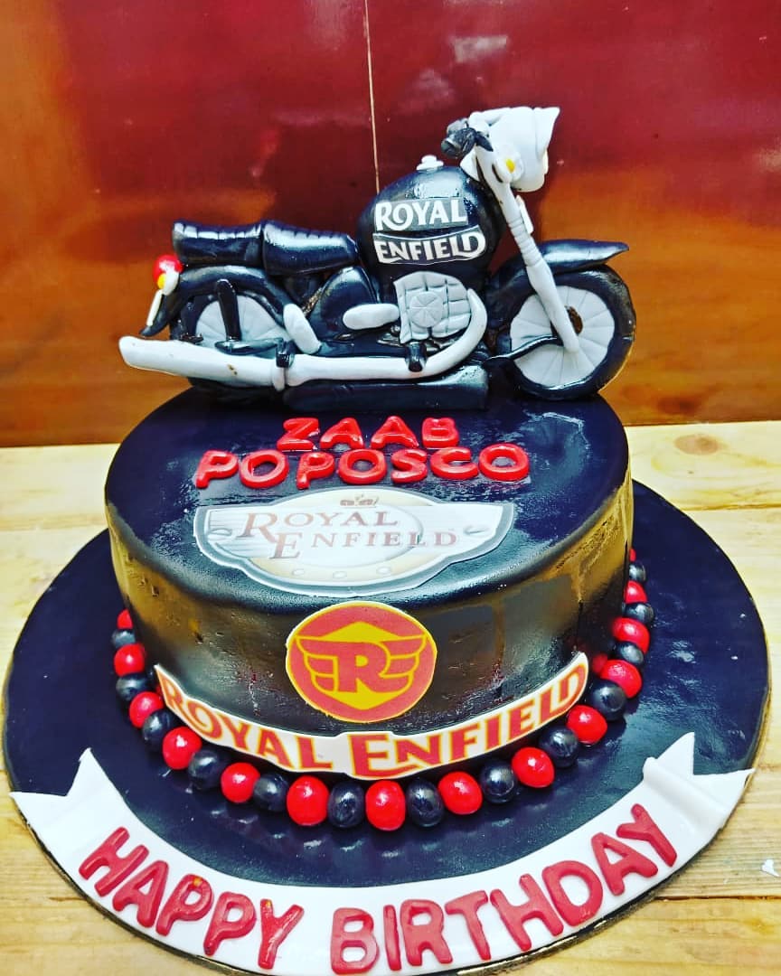 This is the ultimate road trip cake for Royal Enfield owners who are the only ones who truly get it.