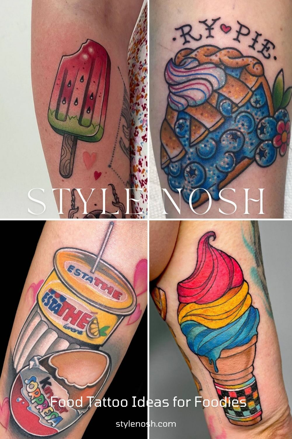 With a well balanced pattern and other aspects the food tattoos is exceptionally pleasing to the eye.