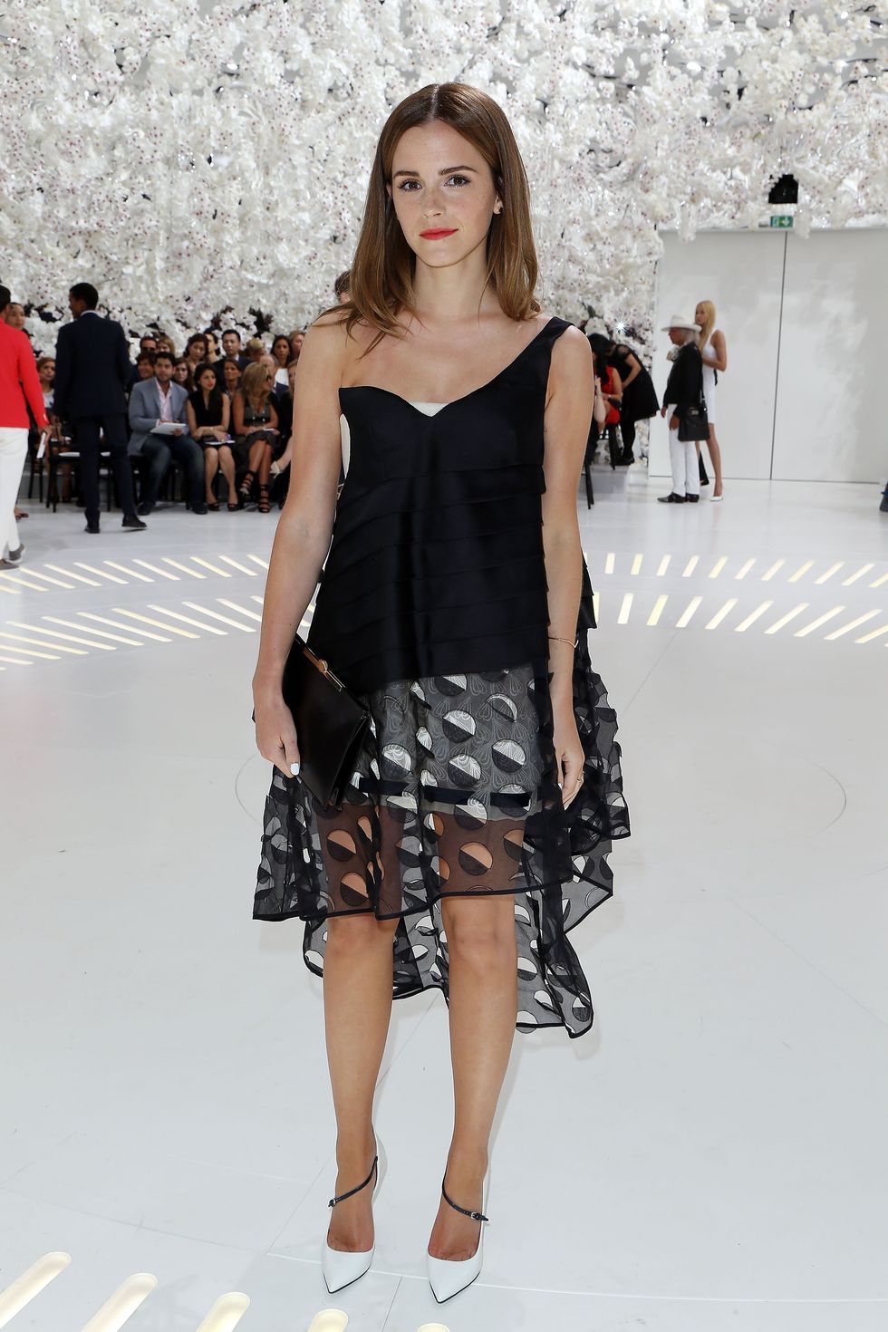 At the Dior show during fashion week Emma Watsons sexy outfit was prominently displayed.